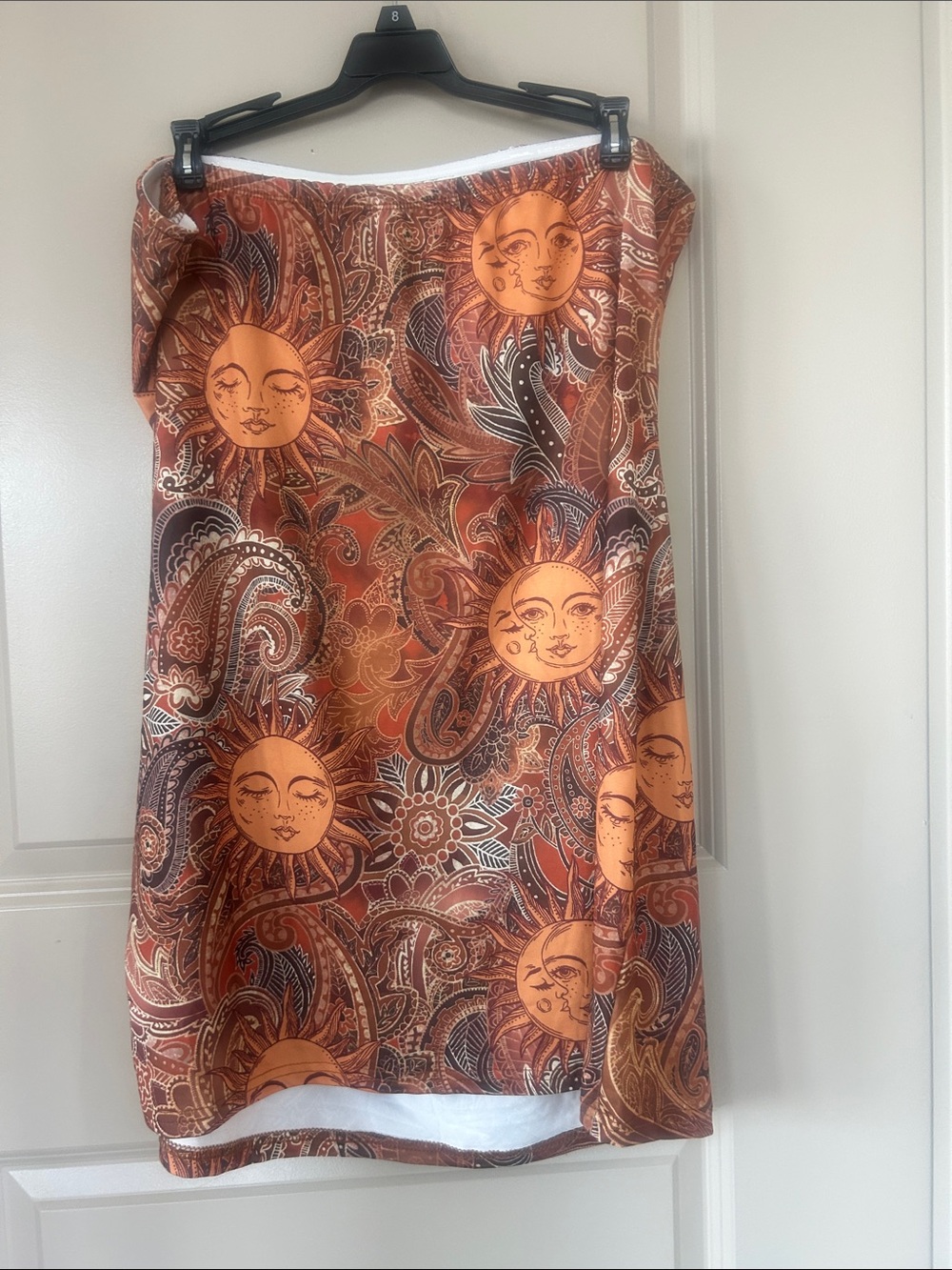 Sun & Paisley Midi Skirt in Rust Orange - Picture 2 of 6